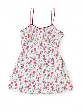 Floral Spaghetti-Strap Mini Dress in Pink